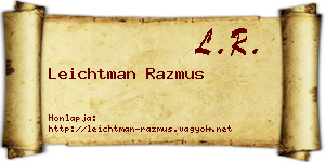 Leichtman Razmus névjegykártya